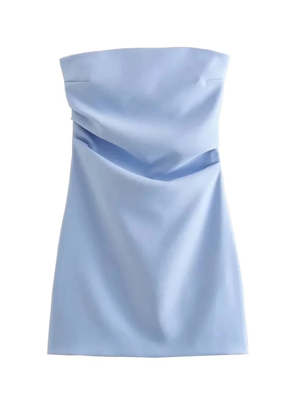Olivaceous Strapless Powder Blue Mini Dress